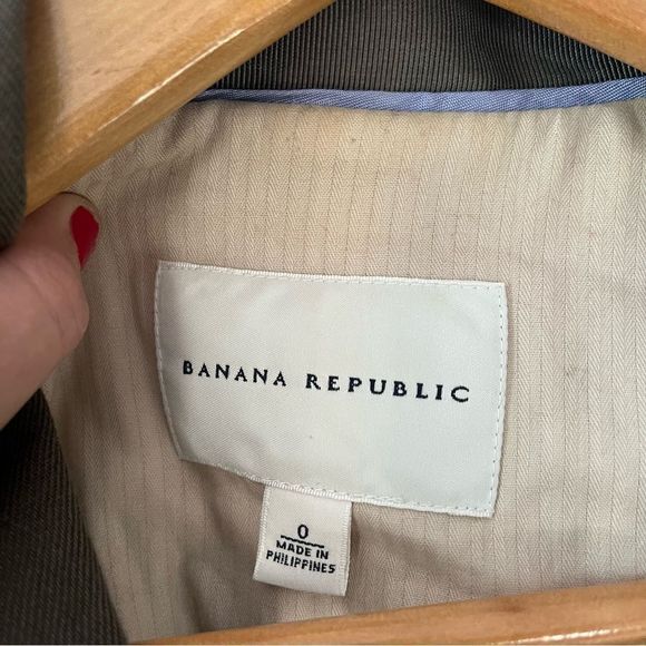 Banana Republic Safari Vest Olive Green Linen Cotton Cargo Utility Vest XS - Picture 4 of 5